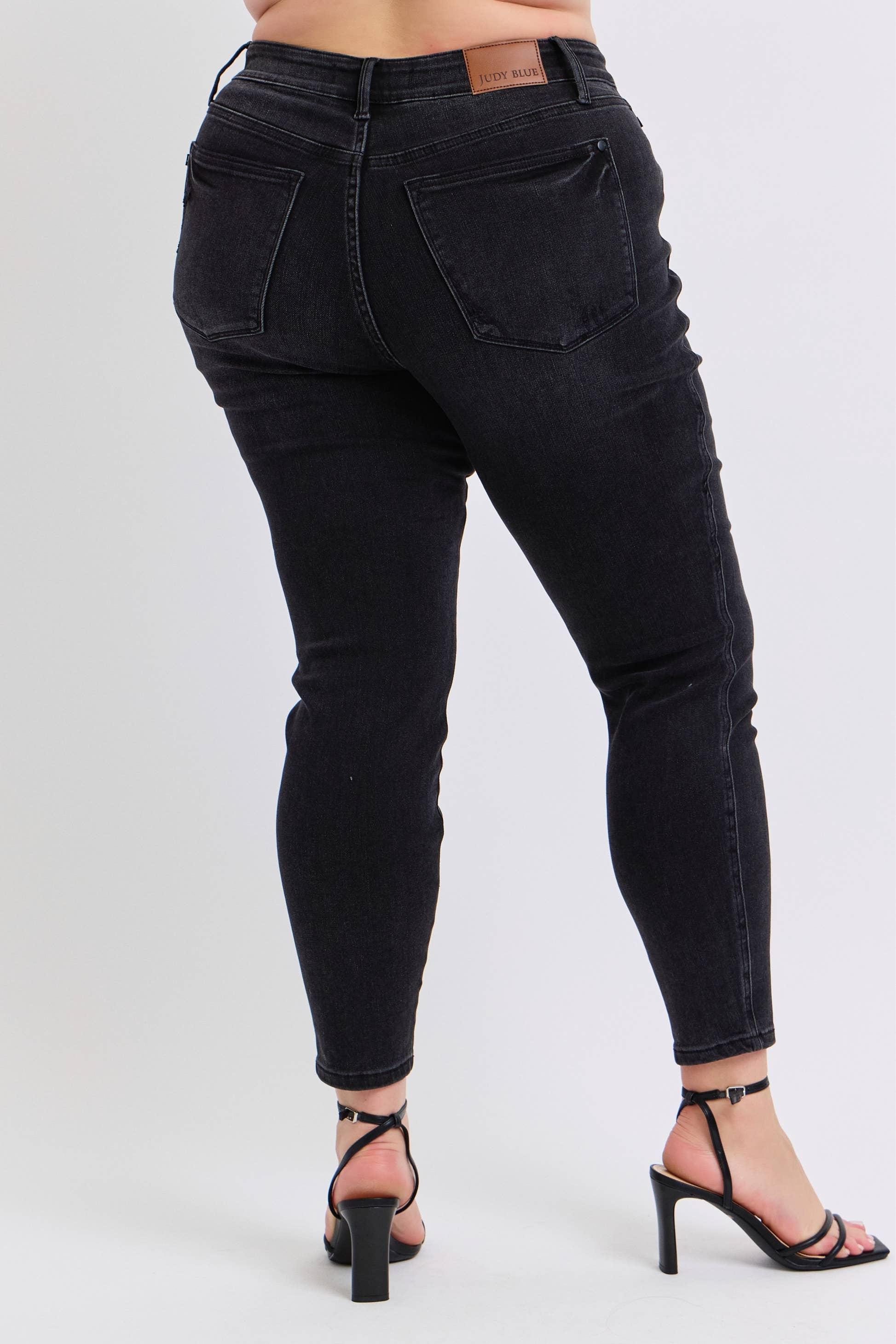 MR Tummy Control Skinny Jeans by Judy Blue – Plus Size Ankle Length